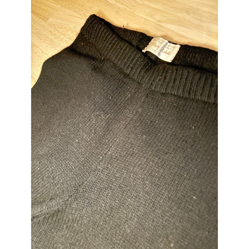 Hillary Rohde Black Cashmere Knit Leggings Cuffed Ankle Vintage Minimalist - Picture 2 of 9